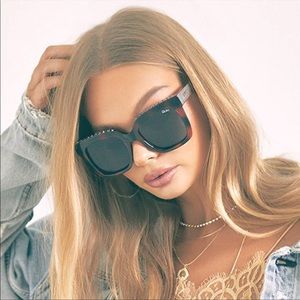 Quay Australia Icy Tortoise Stud Frame Smoke Grey Lens Sunglasses 58-22-147